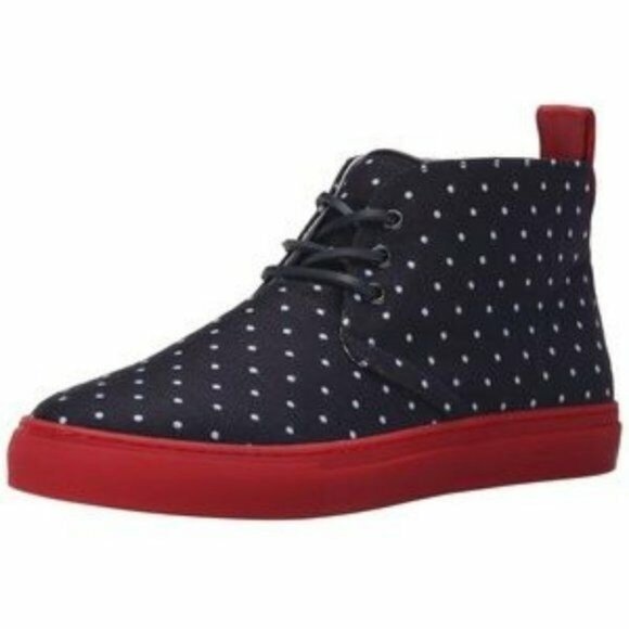 NIB $275 DEL TORO ALTO SUNBRELLA LEATHER DOT HIGH TOP CHUKKA SNEAKER US SIZE 17 - Picture 1 of 7